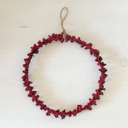 Deko Kranz mit Beeren "Julmys" Rot groß 16cm