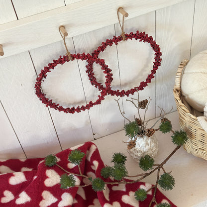 Deko Kranz mit Beeren "Julmys" Rot groß 16cm