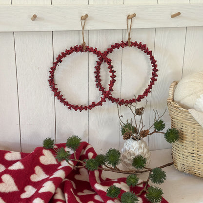 Deko Kranz mit Beeren "Julmys" Rot groß 16cm