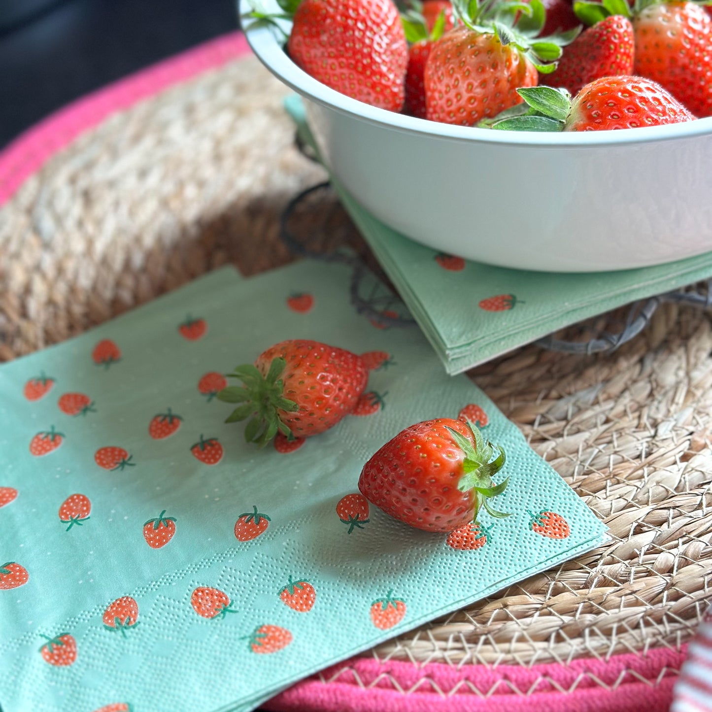 Servietten Papier "Erdbeeren" 20er - Wohnen auf dem Land