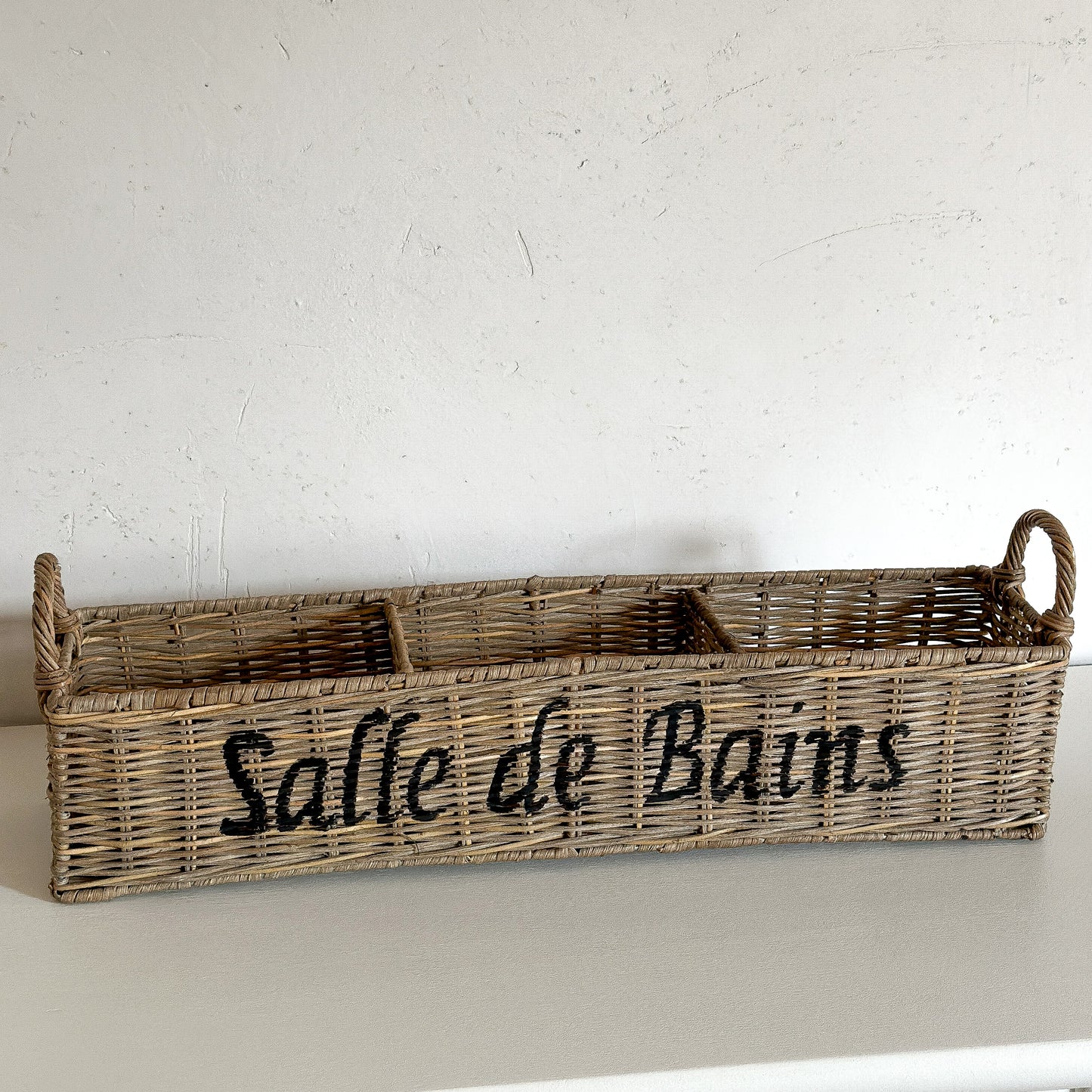 Tisch Tablett Organizer "Salle de Bains" Rattan