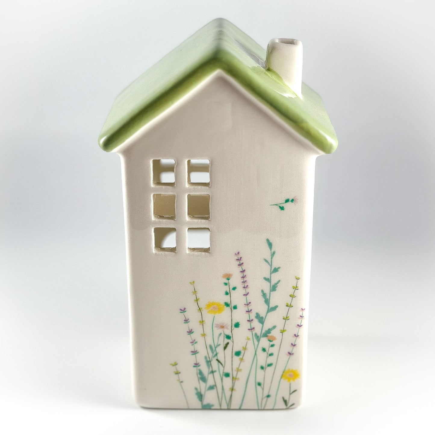 Lichthaus "Flowers" Keramik weiß 15cm - Wohnen auf dem Land
