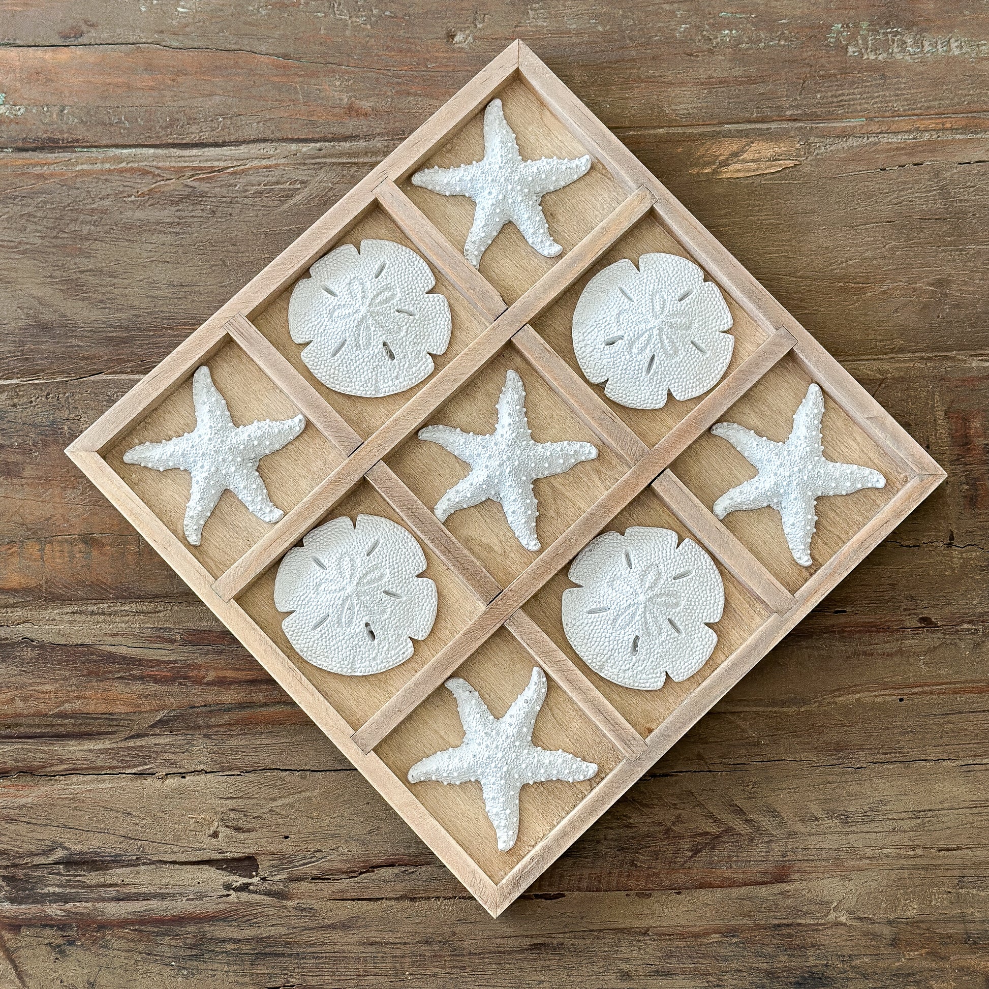Weiße Seestern Sanddollar Dekorationsset, 9 Stück, 24 cm, von Wohnen auf dem Land, maritime Dekoration für Zuhause