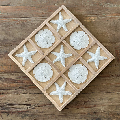 Weiße Seestern Sanddollar Dekorationsset, 9 Stück, 24 cm, von Wohnen auf dem Land, maritime Dekoration für Zuhause