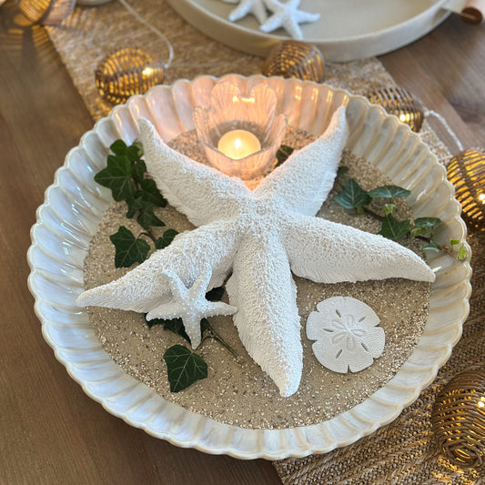 Großer weißer Seestern Dekofigur von Wohnen auf dem Land, 30 cm, maritime Dekoration für Zuhause