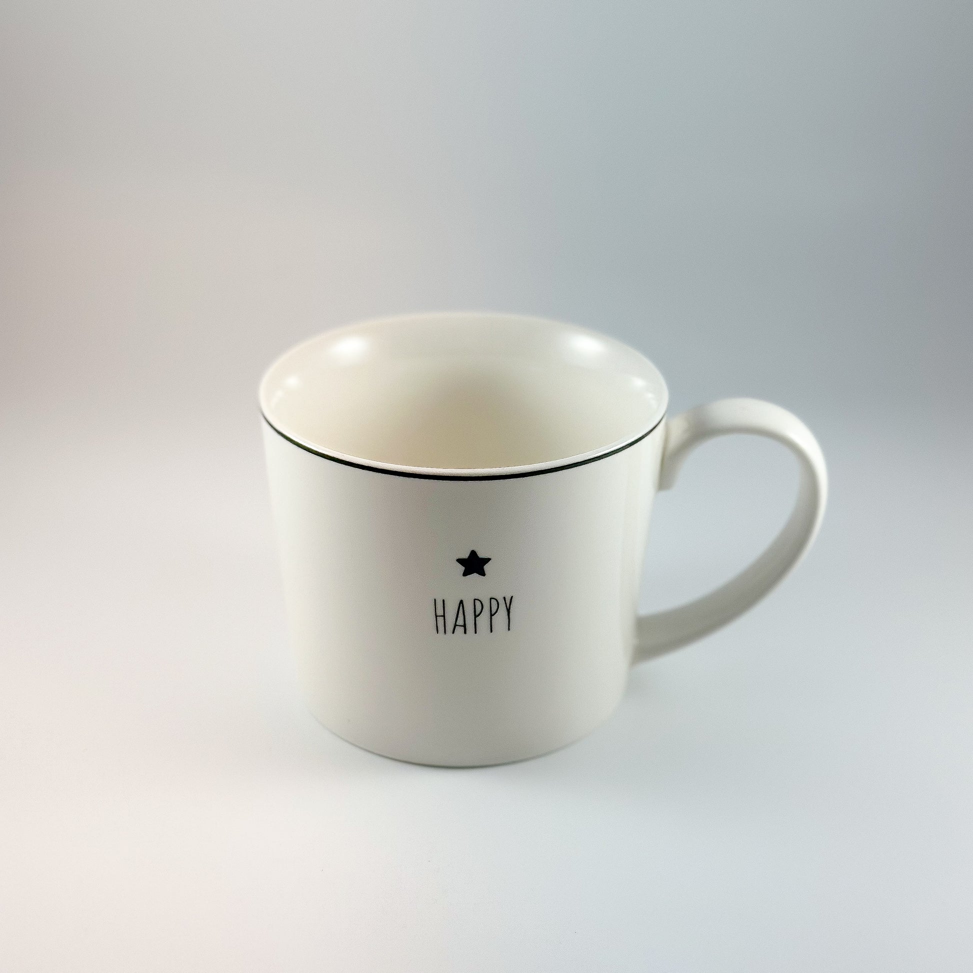 Tasse Kaffee "Happy" Porzellan - Wohnen auf dem Land