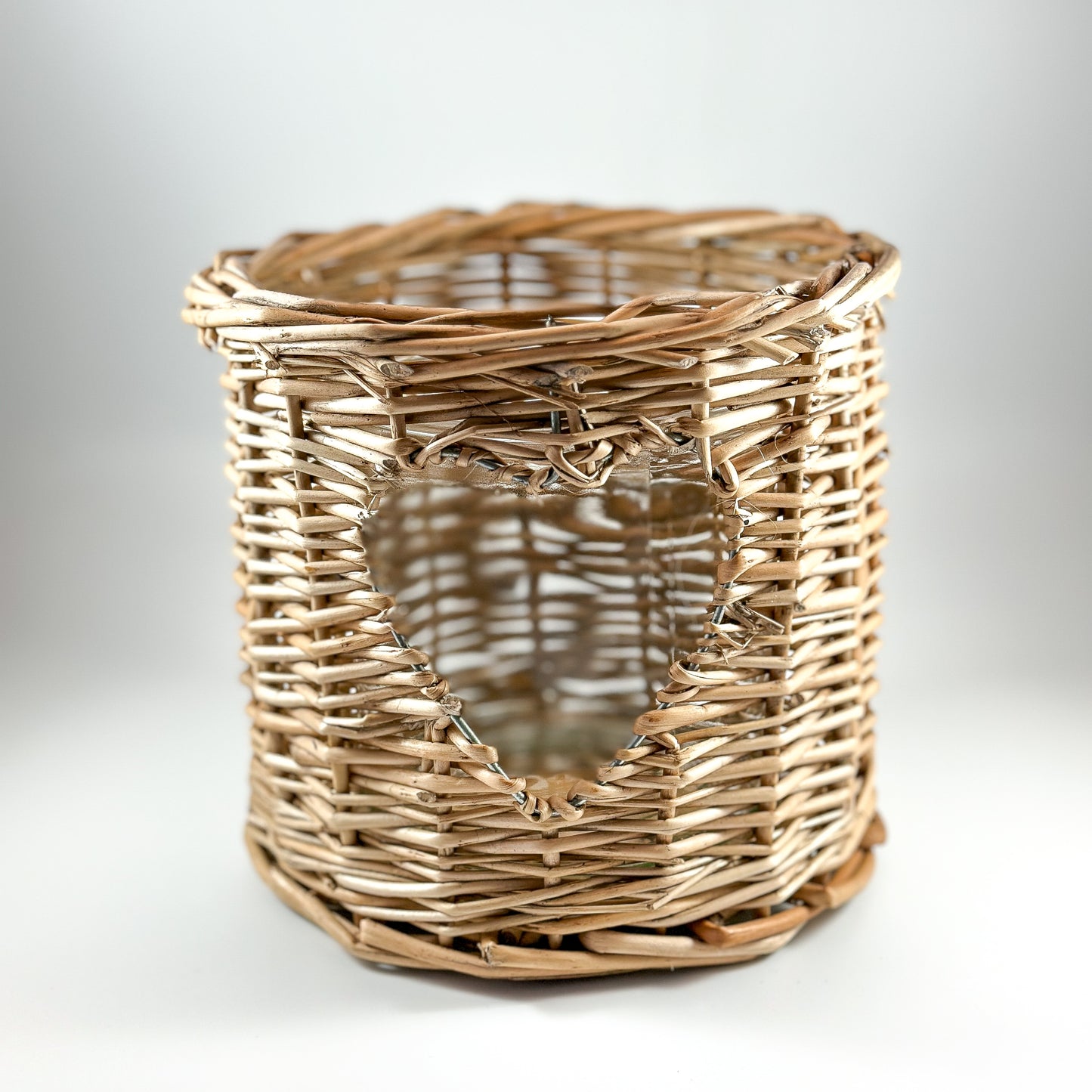 Kerzenhalter Windlicht "Herz" Rattan 12cm