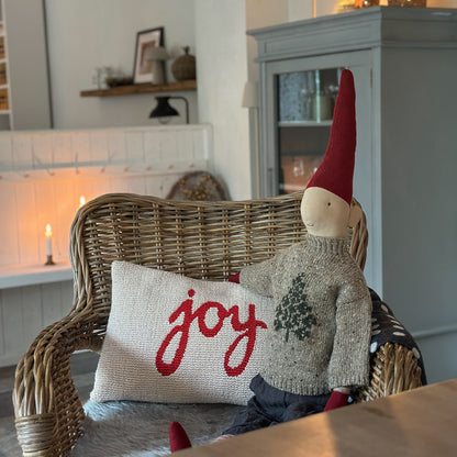 Deko Kissen "Joy“ beige rot 50x30cm