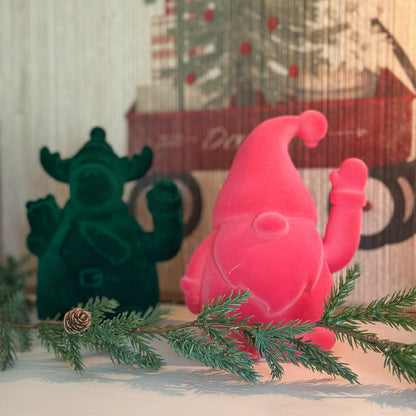 Deko Wichtel "Winke Waltraut" Beflockt Pink