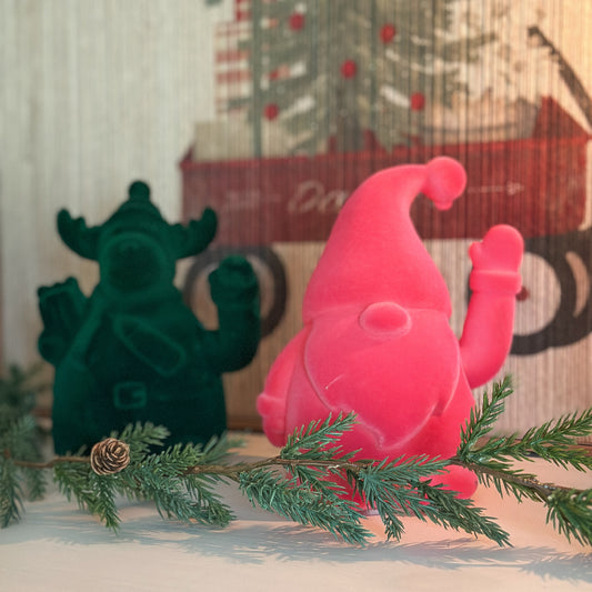 Deko Wichtel "Winke Waltraut" Beflockt Pink