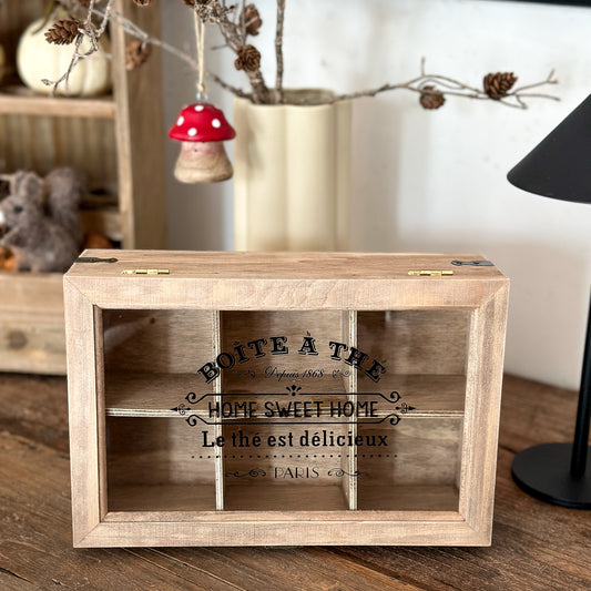 Box Kasten Tee "Tea Time" Holz *Restposten*