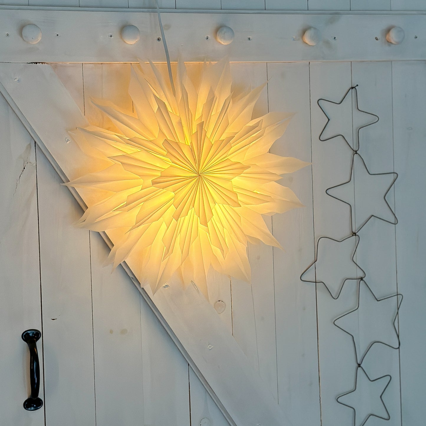 Leuchtstern Weihnachten "Shining Star Flowery Light" mit Kabel E14 2 Varianten