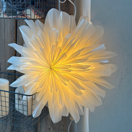 Leuchtstern Weihnachten "Shining Star Flowery Light" mit Kabel E14 2 Varianten