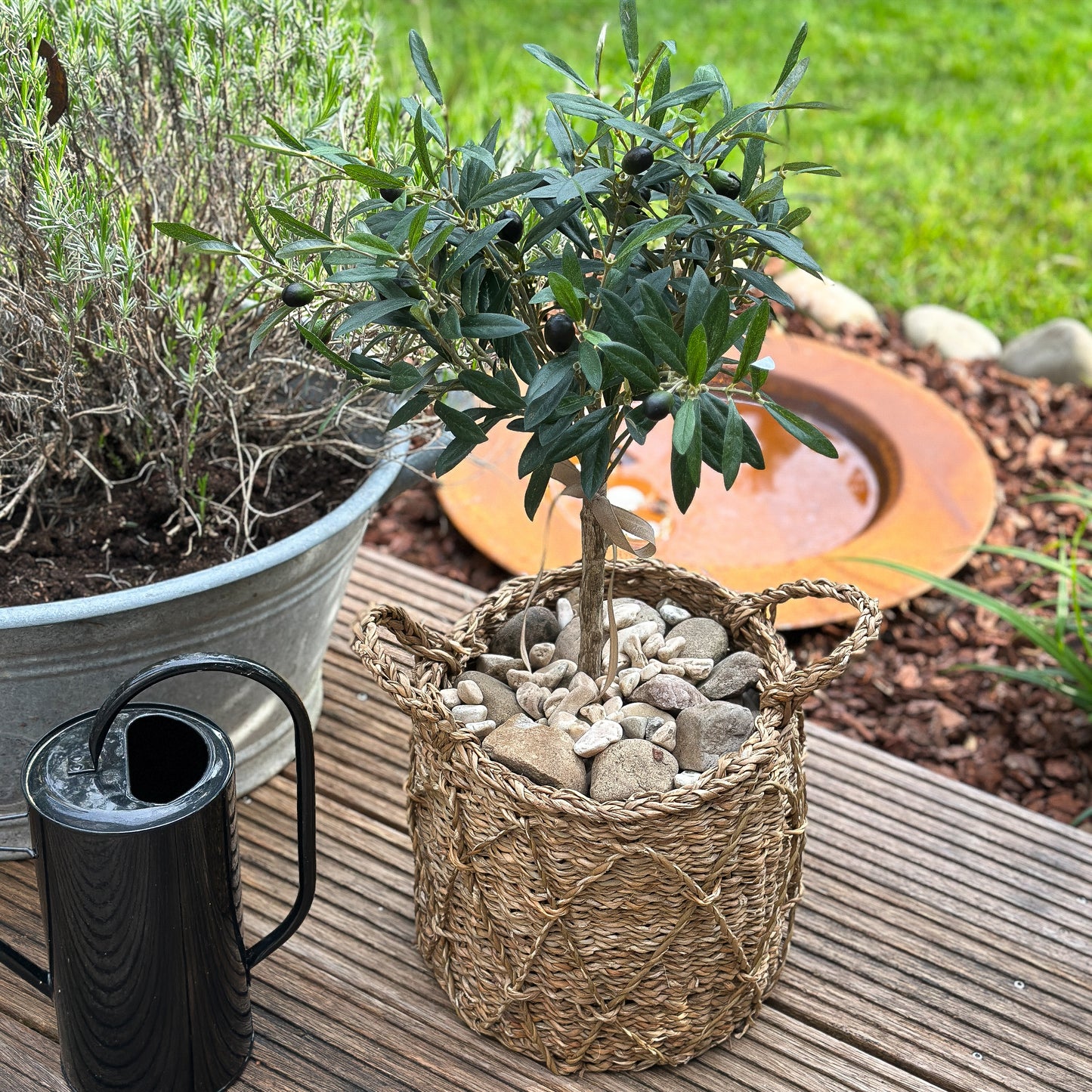 Naturbelassener Seegras-Korb "Krabi" von Wohnen auf dem Land in 3 Größen, handgefertigter Aufbewahrungskorb im natürlichen Look