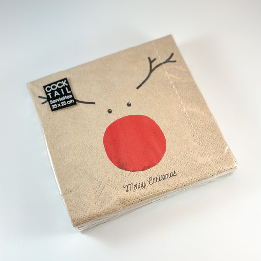 Servietten Weihnachten "Big Red Nose" Papier 20er 25cm