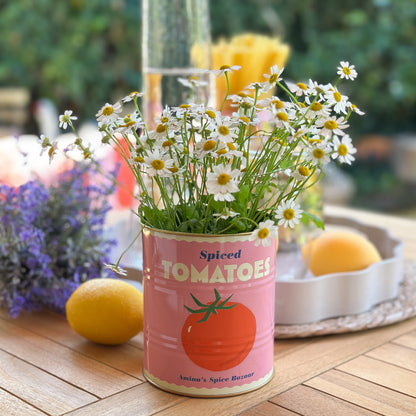 Zwei Metall-Dosen "Lemon and Tomato" von Rex London, dekorative Aufbewahrungsdosen mit Zitronen- und Tomatenmuster