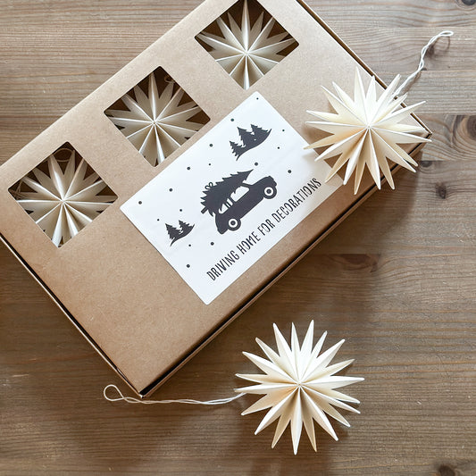 Anhänger Baumschmuck "Christmas Stars" Papier weiß 6er Set