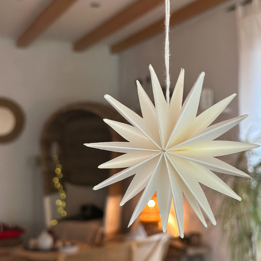 Anhänger Baumschmuck "Christmas Stars" Papier weiß 6er Set