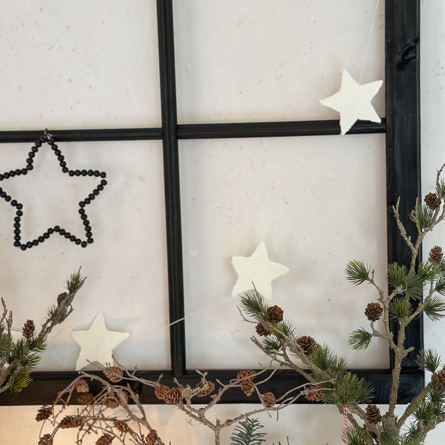 Girlande Sternenkette "Paper Stars" Papier Weiß 150cm - Wohnen auf dem Land