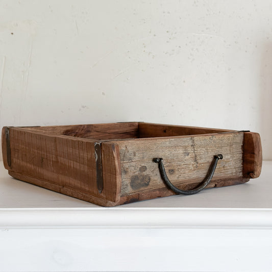 Schublade Doppel Ziegelform "Brick Duo" Holz Vintage Braun
