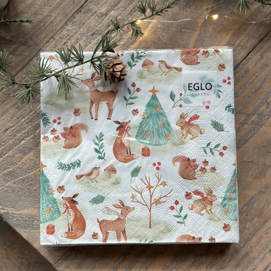 Servietten Weihnachten "Forest Friends" Papier 20er 33cm