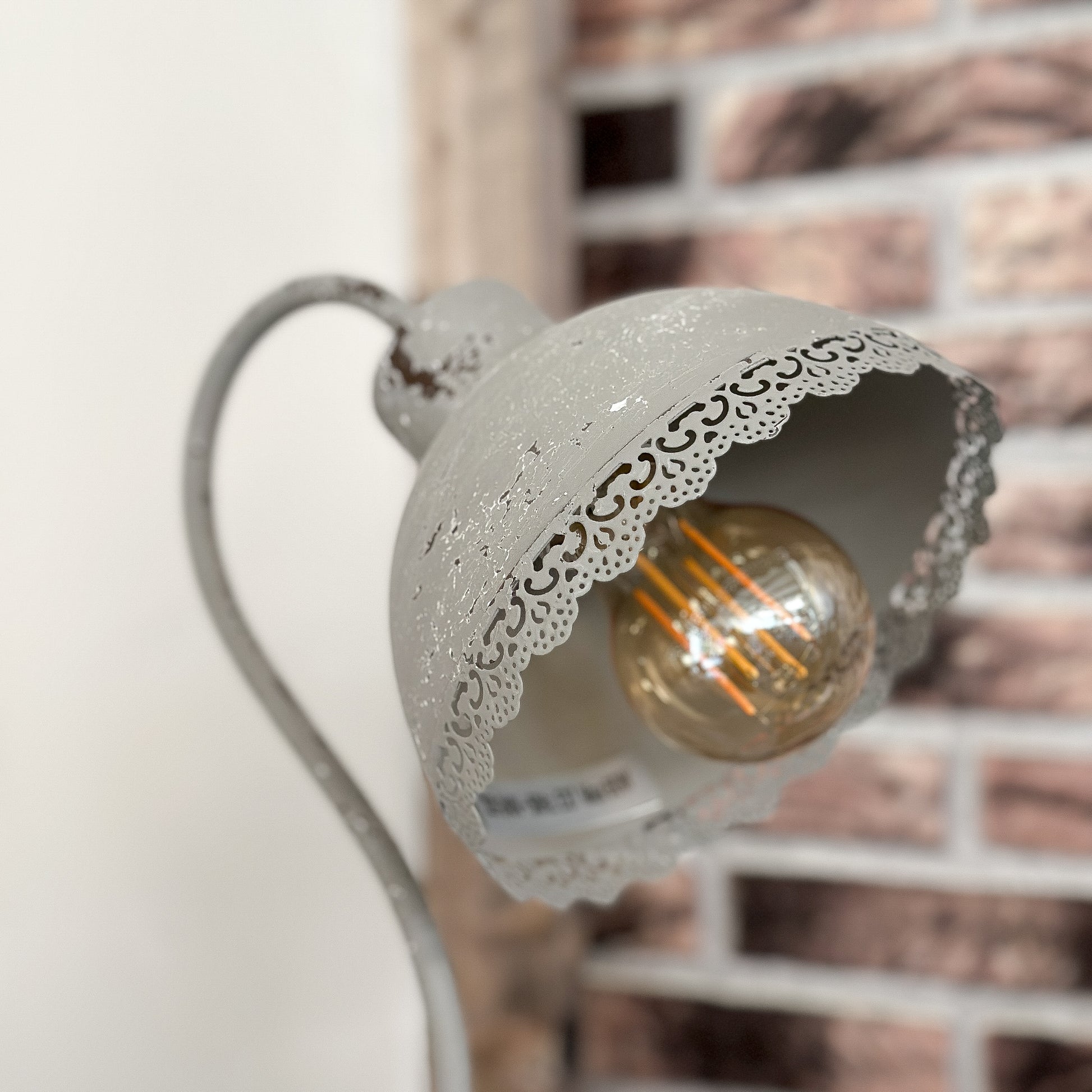 Tischlampe „Greta" Metall E27 Vintage Grau - Wohnen auf dem Land
