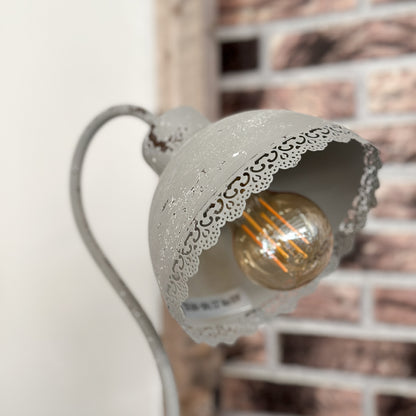 Tischlampe „Greta" Metall E27 Vintage Grau - Wohnen auf dem Land