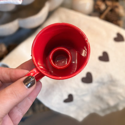 Kerzenhalter Tasse "Lysmugg" Metall rot 7cm
