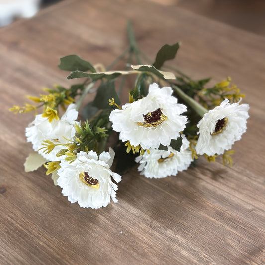 Blume Strauß "Daisy Delight" künstlich 6 Blüten weiß 30cm