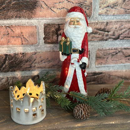 Deko Figur Weihnachtsmann "Nikolaus" Polyresin Klein 2 Varianten - Wohnen auf dem Land