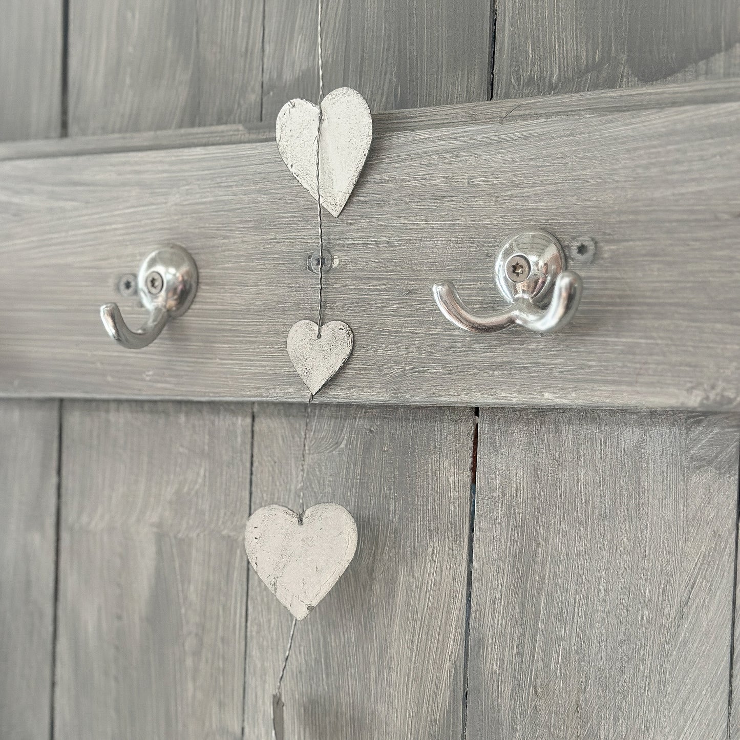 Girlande Herzen "Pure Love" Metall Vintage Weiß 180cm