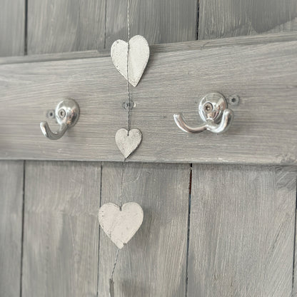 Girlande Herzen "Pure Love" Metall Vintage Weiß 180cm