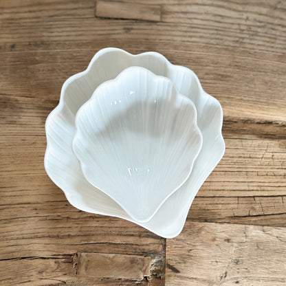 Schalen Dip "Petit Marée" Muschelform Keramik Weiß 2er Set