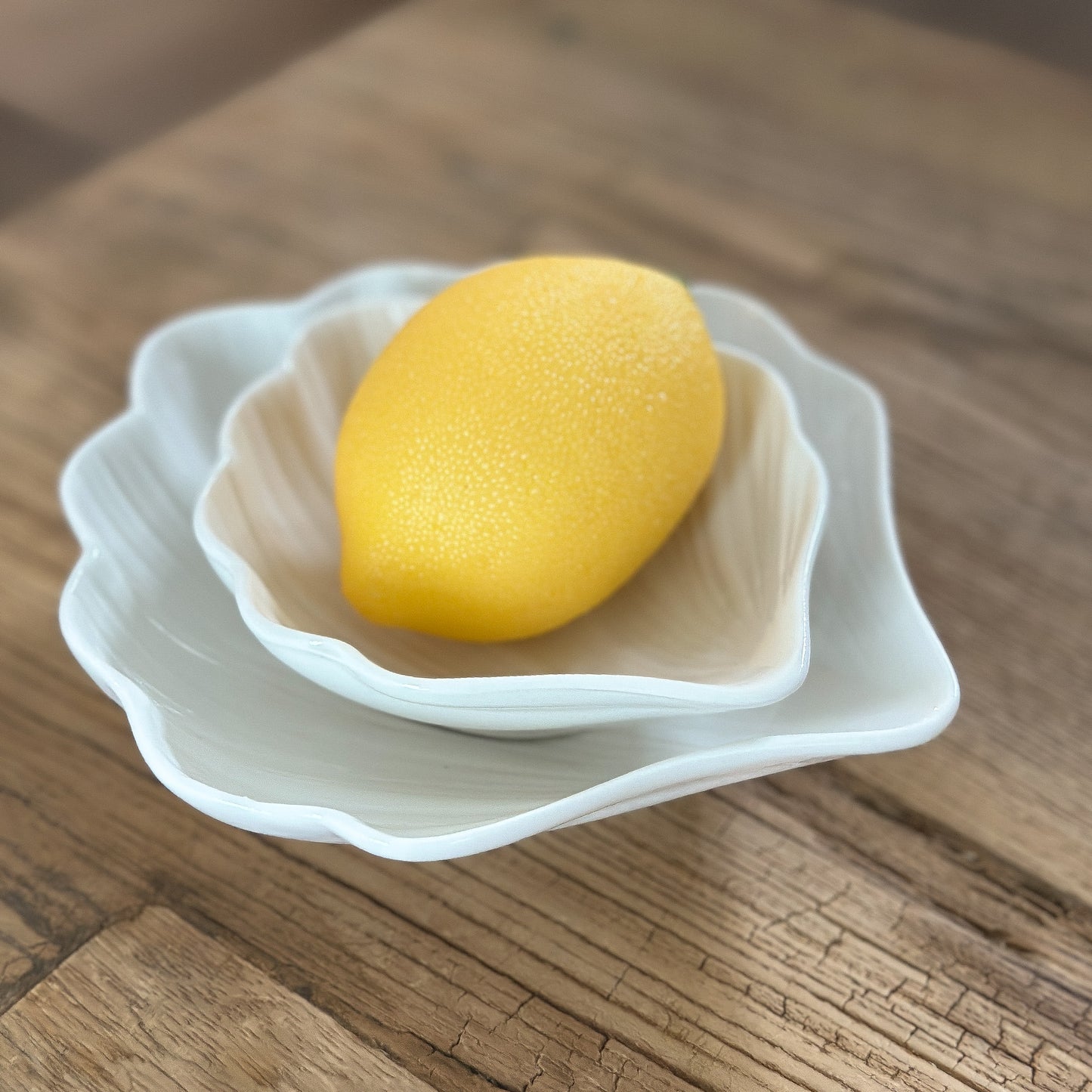 Schalen Dip "Petit Marée" Muschelform Keramik Weiß 2er Set