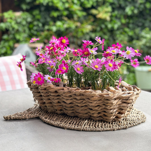 Korb Pflanzkorb "Flores" Naturgeflecht braun klein 40cm