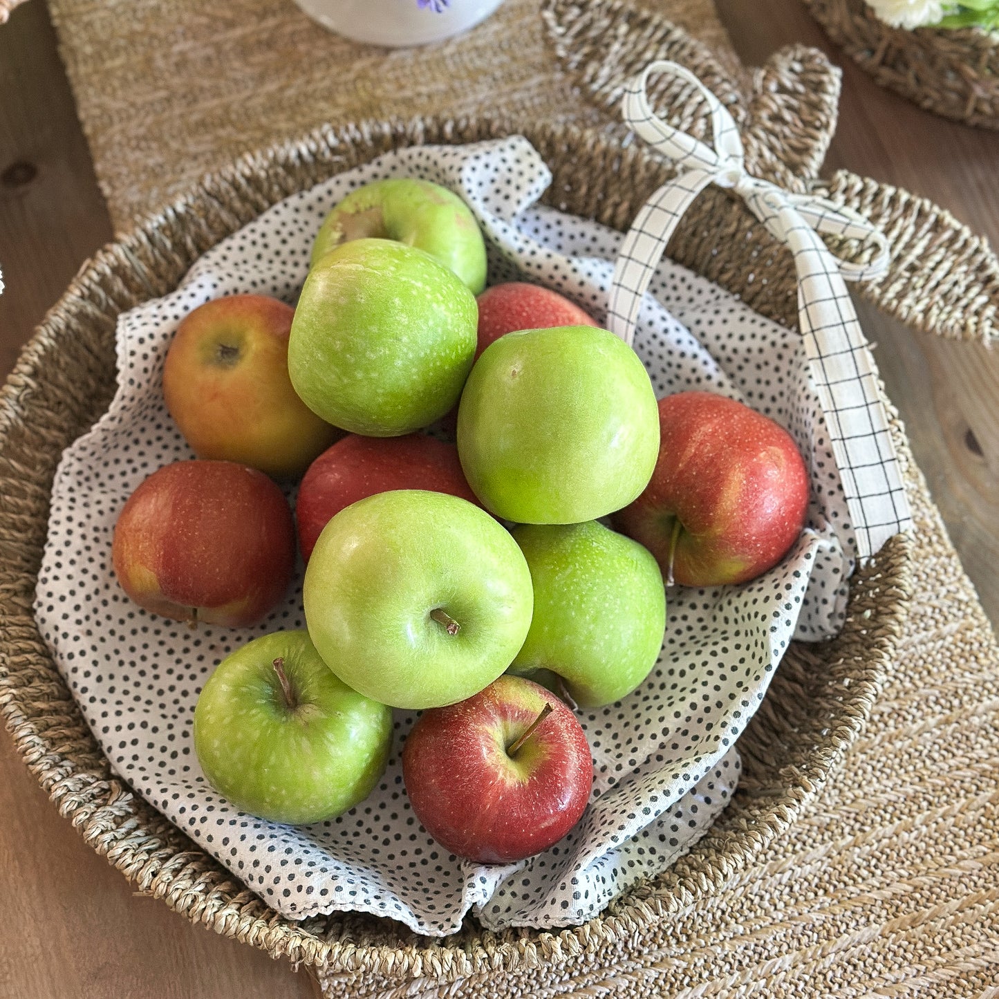 Sommerkorb Tablett "Apfel" Seegras Natur 42cm