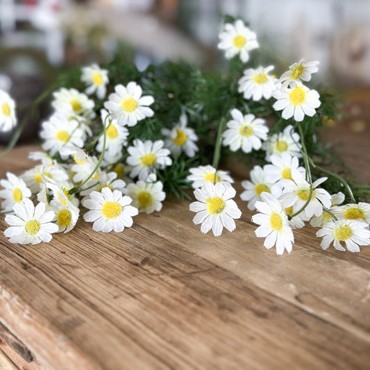Blume Strauß "White Daisy Love" künstlich weiß 61cm