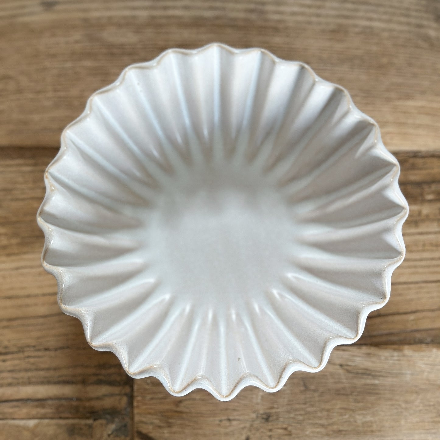 Deko Schale "Lys" Wellenform Keramik Cremeweiß 15cm