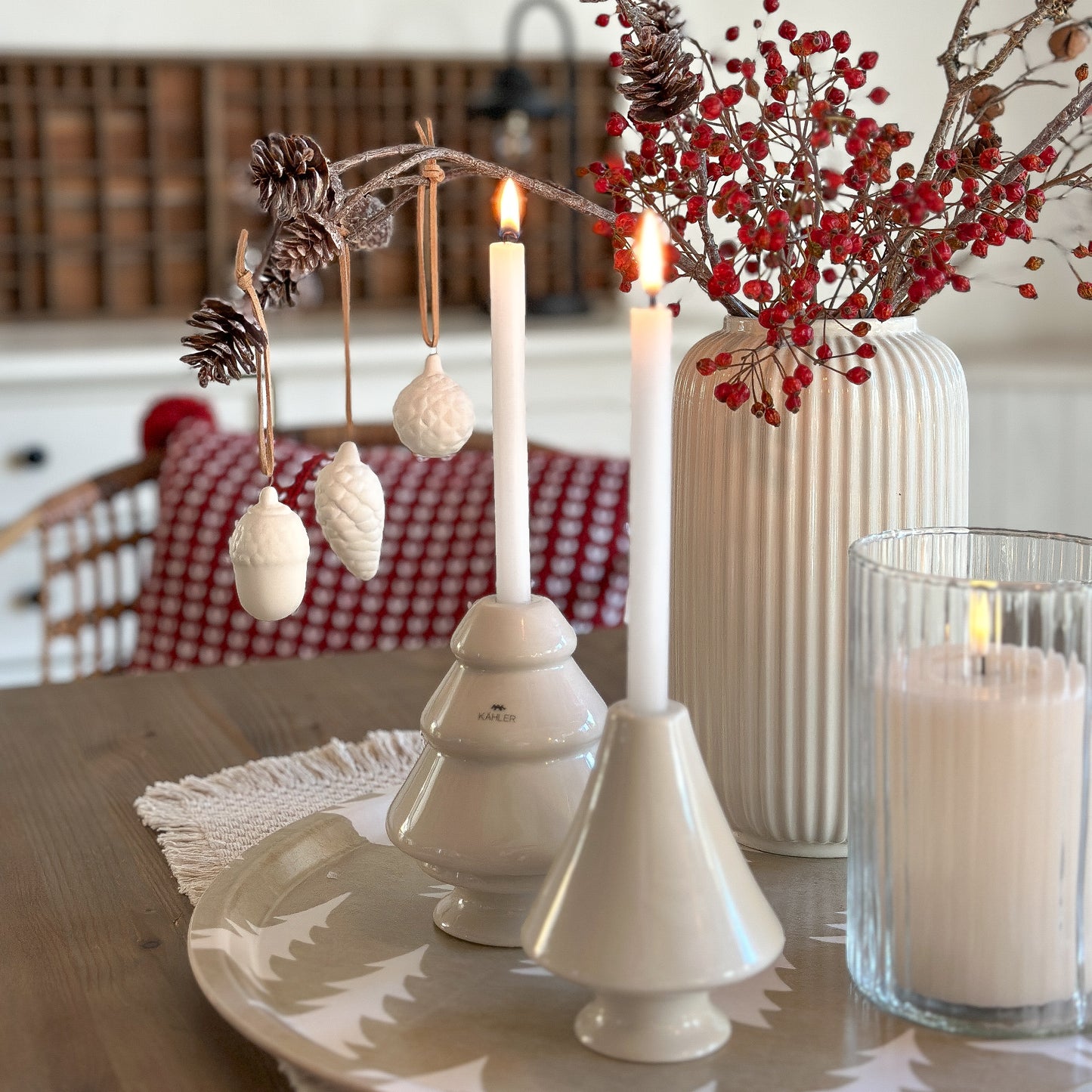 Anhänger Baumschmuck "Ivory" Porzellan Weiß 3er Set