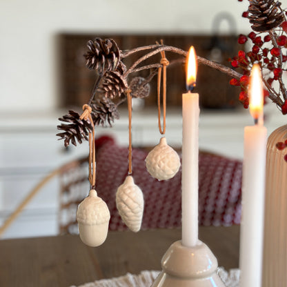 Anhänger Baumschmuck "Ivory" Porzellan Weiß 3er Set