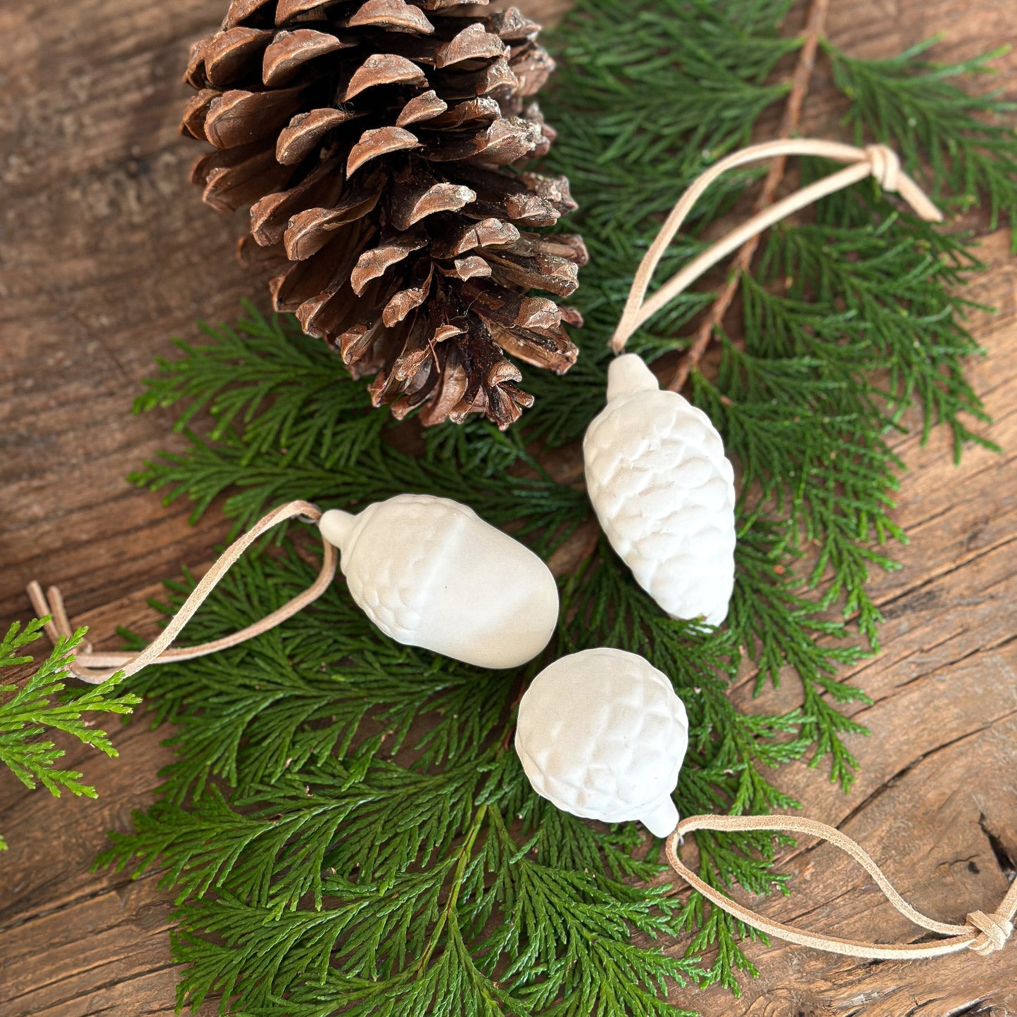 Anhänger Baumschmuck "Ivory" Porzellan Weiß 3er Set