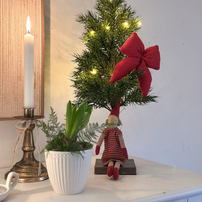 Schleife Deko zum Hängen "Scandi Bow" Stoff Rot oder Grün - Wohnen auf dem Land