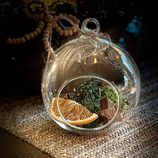 Teelichthalter Anhänger Kugel "Like Hugo" Glas 10cm - Wohnen auf dem Land