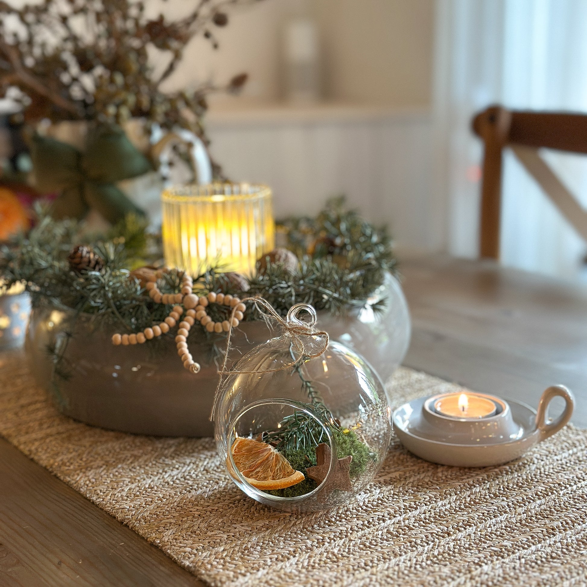 Teelichthalter Anhänger Kugel "Like Hugo" Glas 10cm - Wohnen auf dem Land