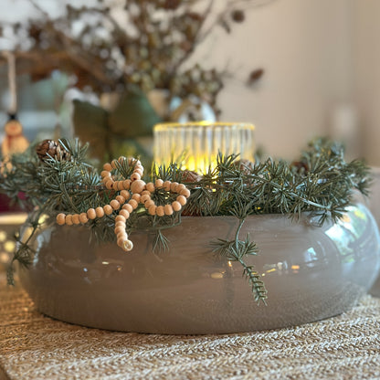 Schale Deko Bowl "Pure" Metall Grau 29cm - Wohnen auf dem Land