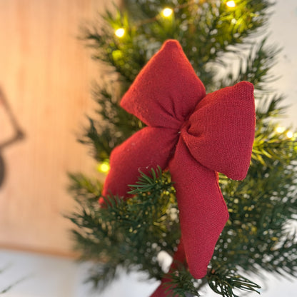 Schleife Deko zum Hängen "Scandi Bow" Stoff Rot oder Grün - Wohnen auf dem Land