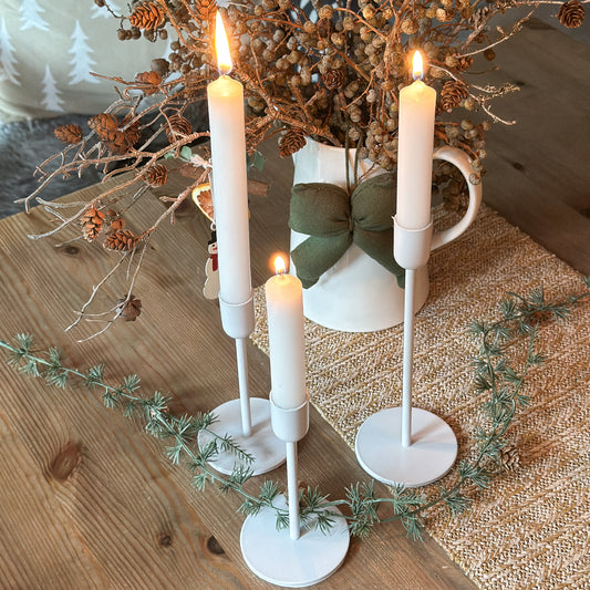 Kerzenhalter-Set für Stabkerzen "Skandi Twins" Metall 2 Farben 15-22cm - Wohnen auf dem Land