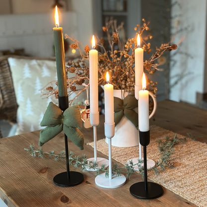 Kerzenhalter-Set für Stabkerzen "Skandi Twins" Metall 2 Farben 15-22cm - Wohnen auf dem Land