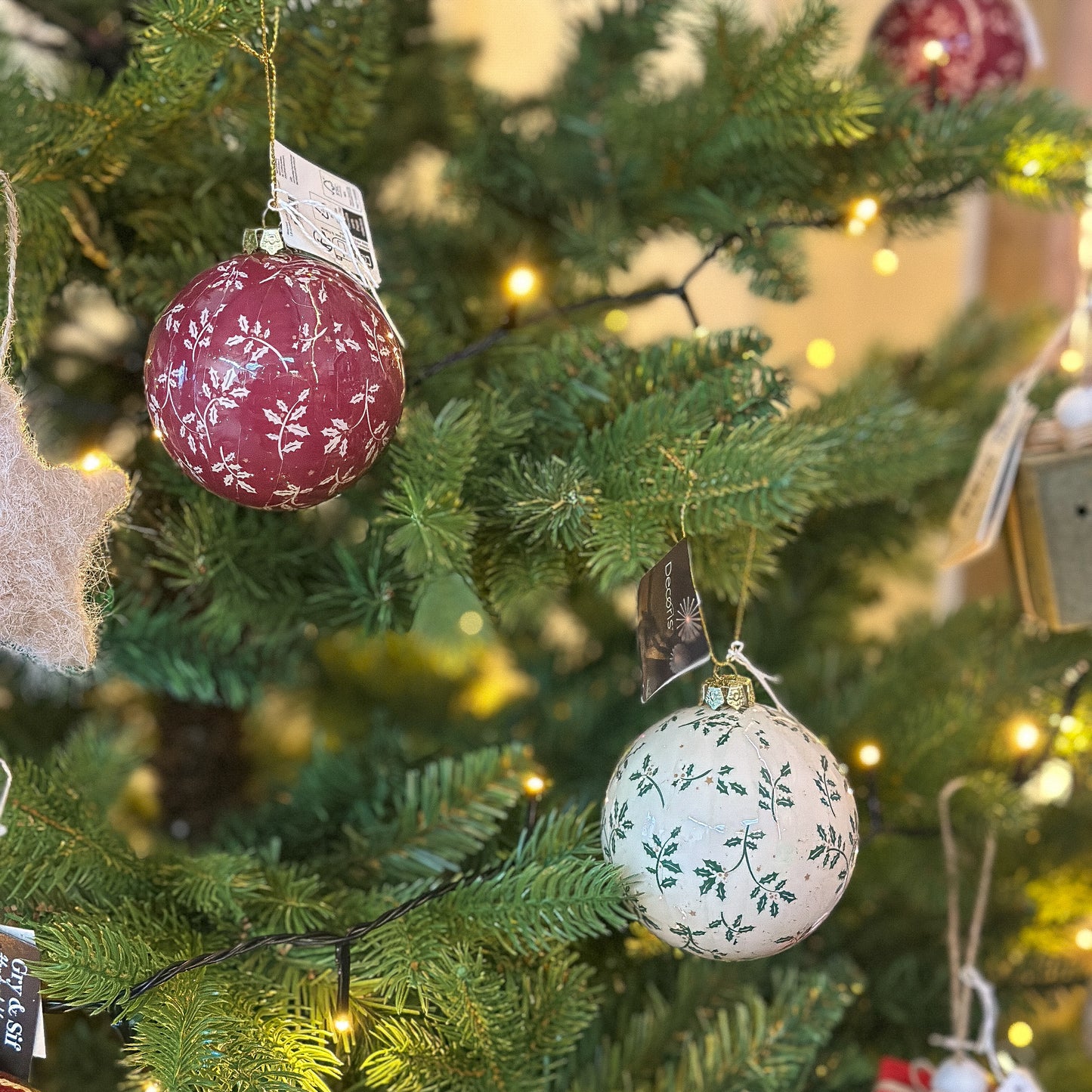 Baumschmuck "Ilex Kugel" Kunststoff 8cm 2 Farben