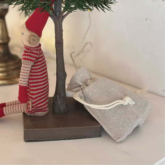 Beutel Säckchen Batterie-Versteck "Mini Bag" Stoff natur 10cm - Wohnen auf dem Land